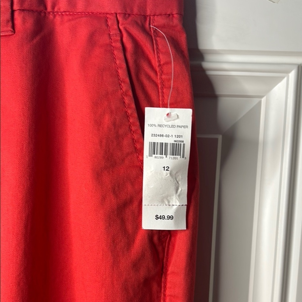 NWT GAP Slim City Cropped Coral Pants - Picture 3 of 6